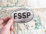 Fort Stevens State Park Oregon White Oval Sticker - 4" Bumper Sticker Size