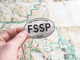 Fort Stevens State Park Oregon White Oval Sticker - 3" Water Bottle Size