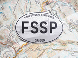 Fort Stevens State Park Oregon White Oval Sticker