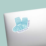 Fuzzy Sock Season Sticker on Laptop