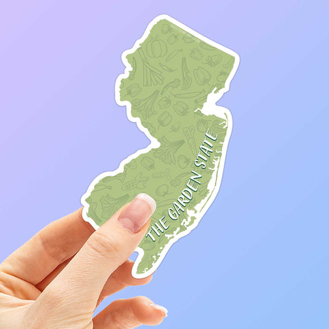 Green Garden State New Jersey Sticker