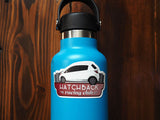 Hatchback Racing Club Funny Compact Car Sticker on Hydroflask