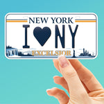 I Love New York License Plate Sticker