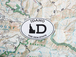 White Oval Idaho Sticker