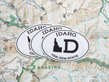 White Oval Idaho Stickers