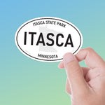 Itasca State Park Minnesota White Oval Bumper Sticker
