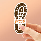 Leave No Trace Hiking Boot Print Sticker