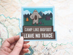 Leave No Trace Sasquatch Sticker, Large 4"  Size