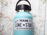 Texas License Plate Sticker for Hydroflask