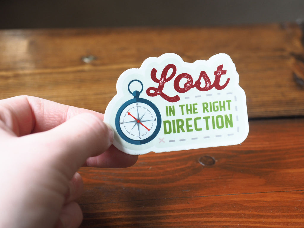 Lost in the Right Direction - Map Vinyl Sticker for Hydroflask, Laptop ...