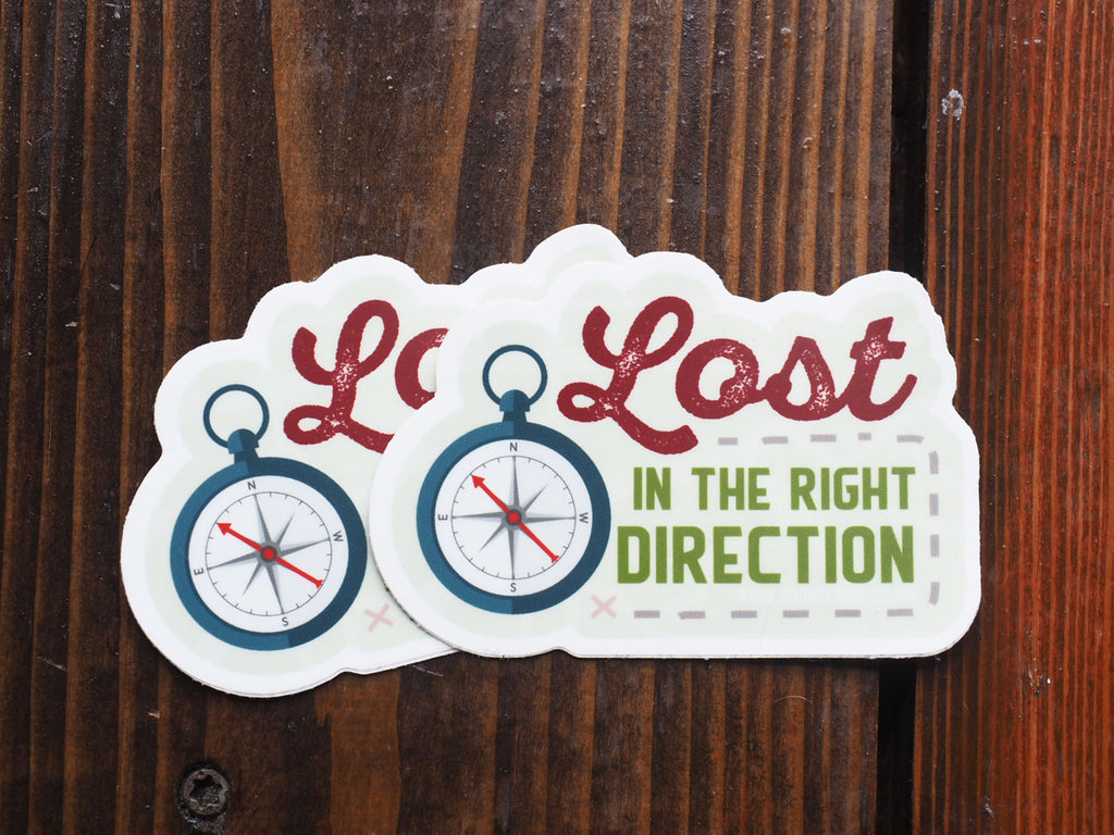 Lost in the Right Direction - Map Vinyl Sticker for Hydroflask, Laptop ...