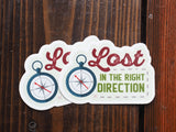 Lost in the Right Direction 3" Sticker