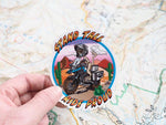 Meerkat Moto Desert Artwork Sticker - 3" Small Size