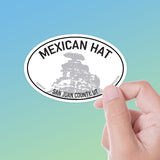 Mexican Hat, Utah - White Oval Sticker 3" & 4"