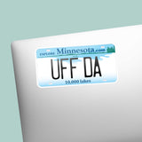 Uff Da Minnesota License Bumper Sticker