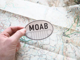 Moab Utah Jeep White Oval Sticker - 4"