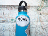Moab Utah Jeep White Oval Sticker - 3" on Hydroflask