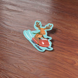 Cute Moose Snowmobile Sticker
