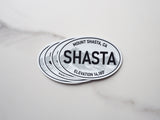 White Oval Mt Shasta California Sticker