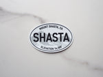 White Oval Mt Shasta California Sticker
