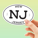 White Oval New Jersey NJ Sticker