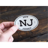 White Oval New Jersey Sticker - Small 3" Size