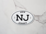 White Oval New Jersey Sticker