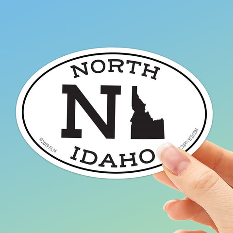 White Oval North Idaho Bumper Sticker