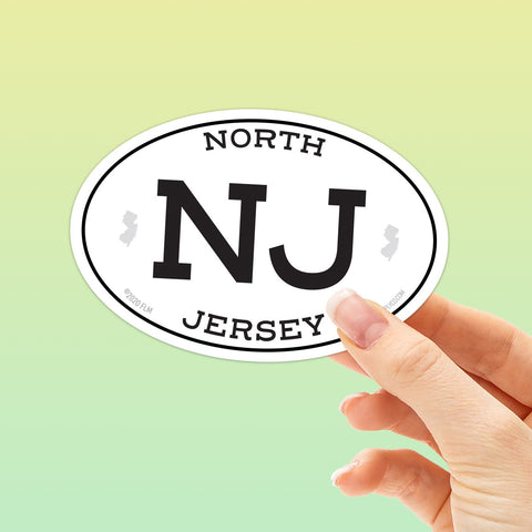 North Jersey White Oval Bumper Sticker
