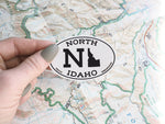 White Oval North Idaho Sticker - Small 3" Size