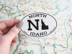 White Oval North Idaho Sticker - Large 4" Size