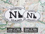 White Oval North Idaho Stickers - Size Comparison