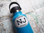 North Jersey NJ White Oval Sticker - 3" Size on Hydroflask