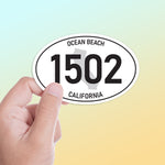 White Oval 1502 Ocean Beach San Diego Sticker