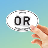 Oregon White Oval Bumper Sticker