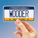 Wooder Philly PA License Plate Sticker