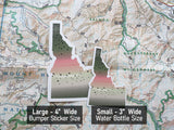 Idaho Cutthroat Trout Sticker Size Comparison
