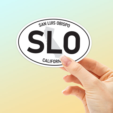 White Oval San Luis Obispo Bumper Sticker