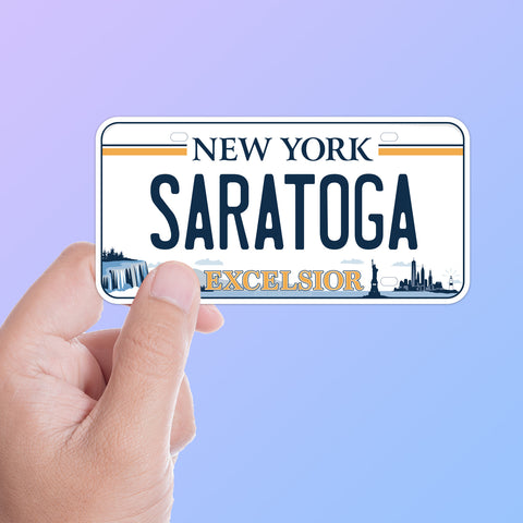 Saratoga New York License Plate Sticker