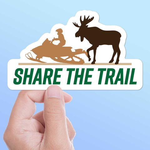 Share the Trail Moose Snowmobile Bumper Sticker