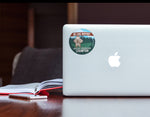 Social Distancing Bigfoot Sticker on Laptop