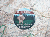 Social Distancing Bigfoot Sticker