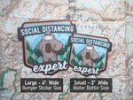 Social Distancing Bigfoot Sticker Size Comparison