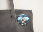 Social Distancing Sasquatch 2.25" Button on Tote Bag