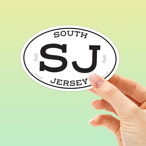 White Oval South Jersey NJ Sticker