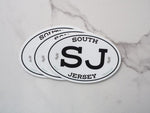 White Oval South Jersey NJ Stickers