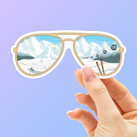 Sunglasses Skiing Sticker