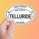White Oval Telluride Colorado Bumper Sticker