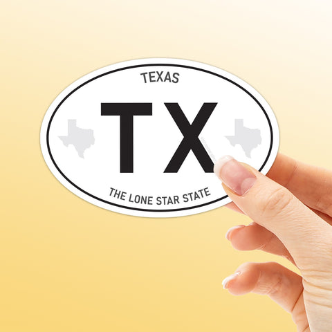 Texas White Oval Bumper Sticker