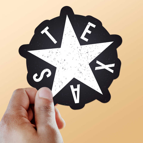 Texas Star Bumper Sticker in Black